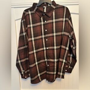 Men's Brown Plaid Shirt